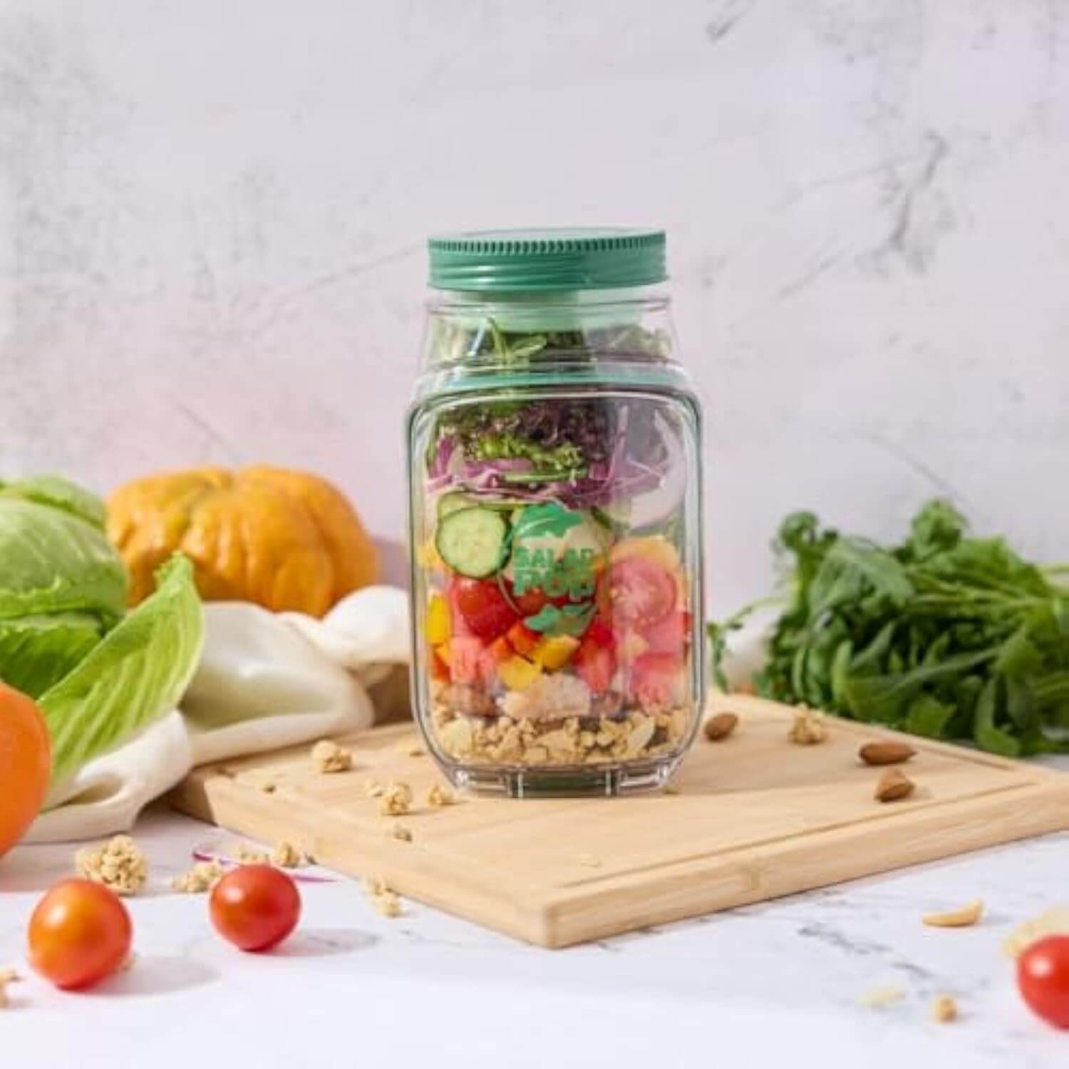 Premium Portable Salad Pod – Leakproof Lunch Container with Dressing Cup